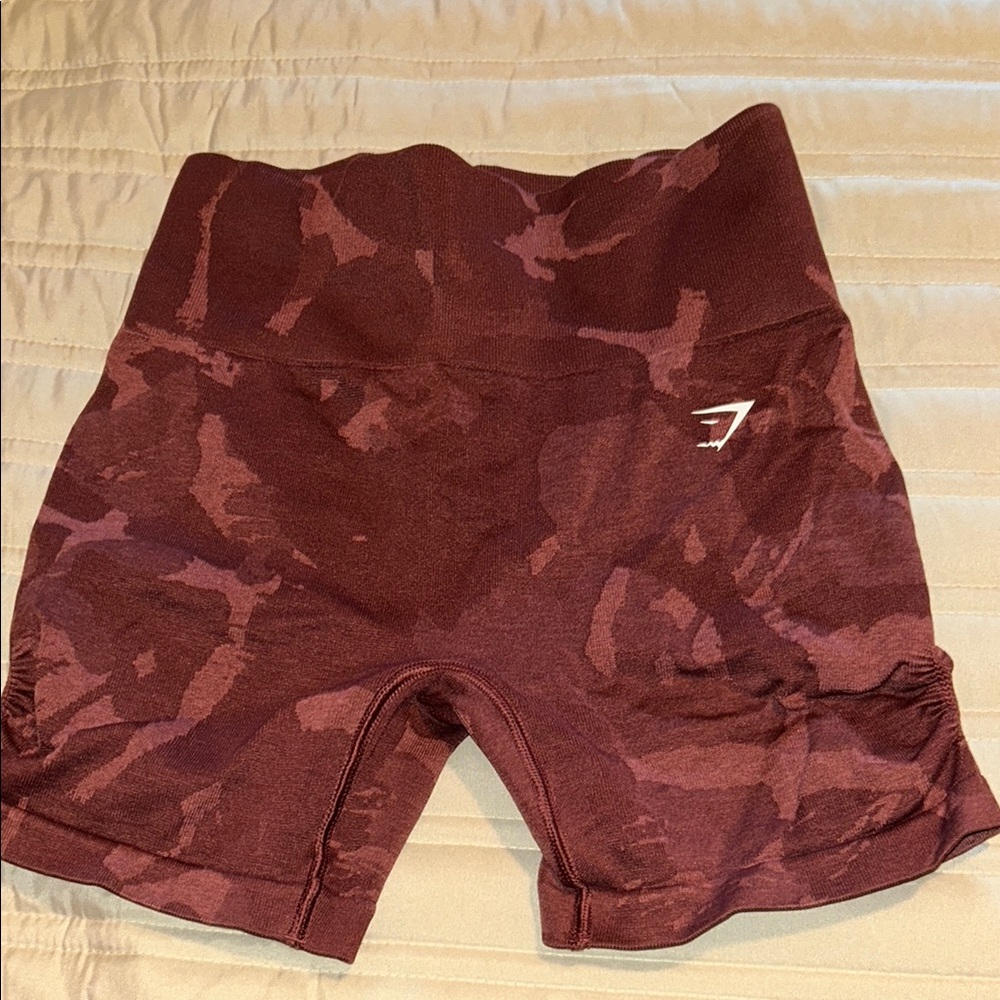 Gymshark Burgundy Camo Shorts